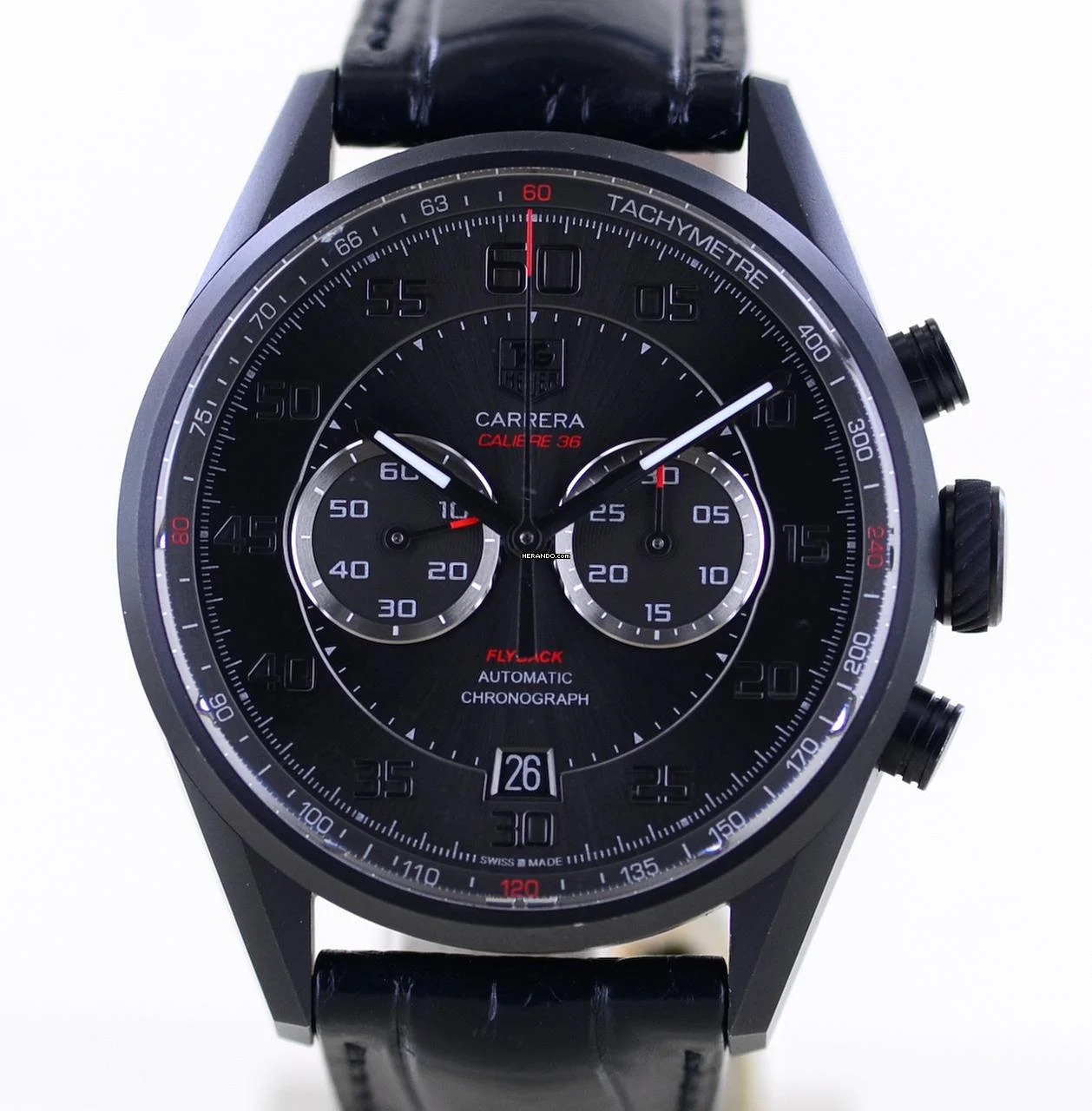  TAG Heuer Carrera Calibre 36 Chronograph Flyback black Calibre 36 El Primero Titan Glasboden </h1> 
