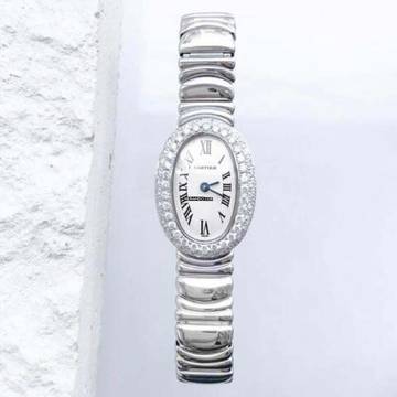  Cartier Baignoire Mini 18K White Gold Watch ~1.07TCW Diamond Bracelet Watch </h1> 