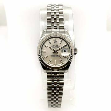  Rolex Datejust 28mm 18K WG & Steel Watch Silver Dial </h1> 