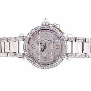  Cartier Pasha 38mm Automatic Steel 7.3TCW DIAMOND Watch </h1> 
