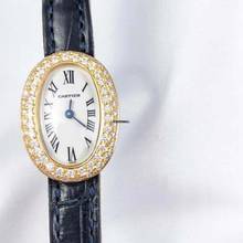Thumbnail von Cartier Baignoire Mini 18K Yellow Gold Watch Diamond Bezel </h1>