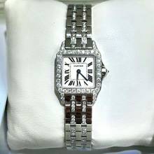 Thumbnail von Cartier Santos Demoiselle 20mm Steel 2.25TCW Diamond Watch </h1>