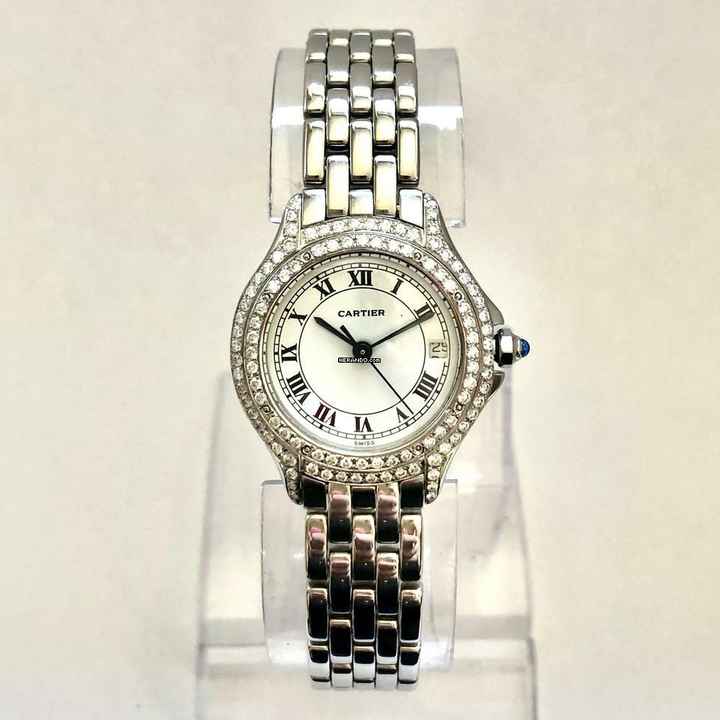  Cartier COUGER 27mm Steel ~0.62TCW Diamond Watch </h1> 