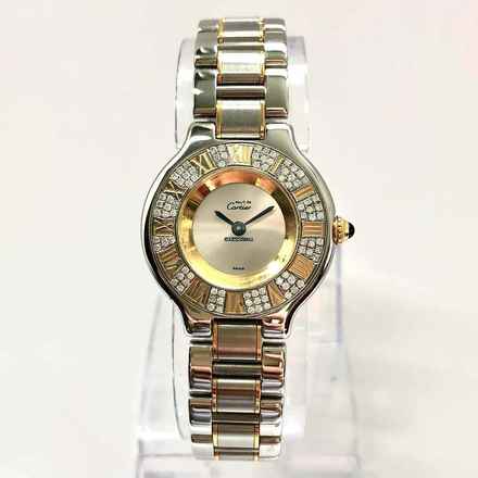  Cartier 21 Must de Cartier Quartz 28mm 2 Tone 0.40TCW Diamond Watch </h1> 