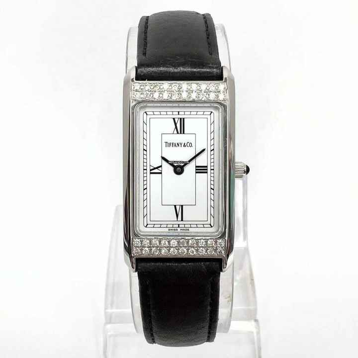  Tiffany Quartz 20mm Steel 0.45TCW F-G VS-SI DIAMONDS Watch </h1> 