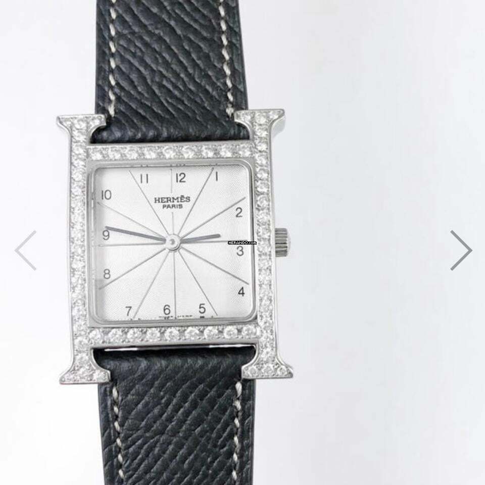 Hermès Heure H Steel 0.91TCW DIAMOND Bezel Watch </h1>