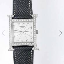 Thumbnail von Hermès Heure H Steel 0.91TCW DIAMOND Bezel Watch </h1>