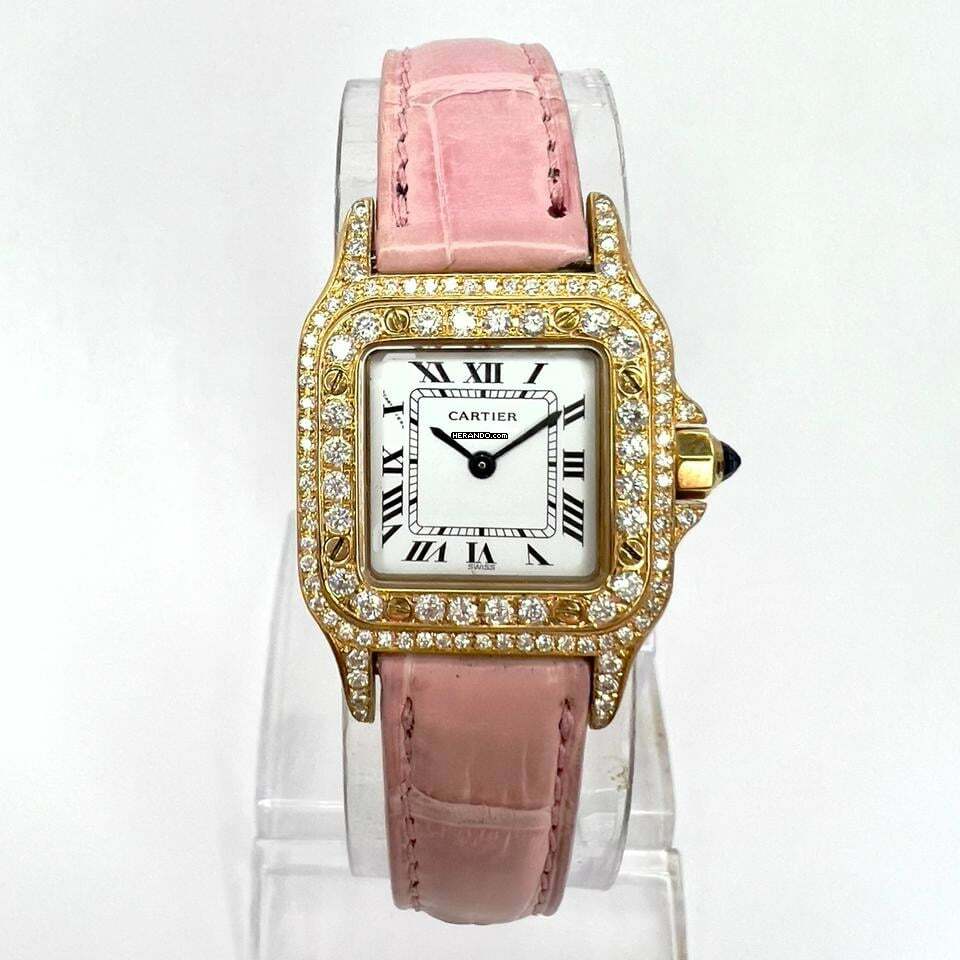  Cartier Santos Galbée 24mm 18K Yellow Gold 1.06TCW DIAMOND Watch </h1> 