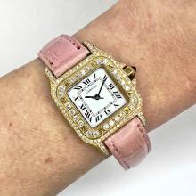 Thumbnail von Cartier Santos Galbée 24mm 18K Yellow Gold 1.06TCW DIAMOND Watch </h1>