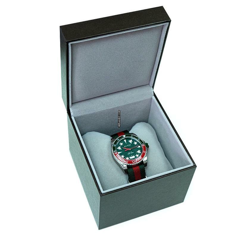 Thumbnail von Gucci Dive YA136339 - Dive Quartz Green Dial Stainless Steel Men's Watch </h1>