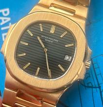 Thumbnail von Patek Philippe Nautilus 3700/1 Nautilus Jumbo Gelbgold Tritium Zifferblatt Box + Stammbuchauszug