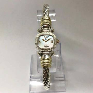  David Yurman CABLE CHELSEA 925 Silver & 14K GP Bracelet Watch 0.82 DIAMONDS Mother Of Pearl Dial </h1> 