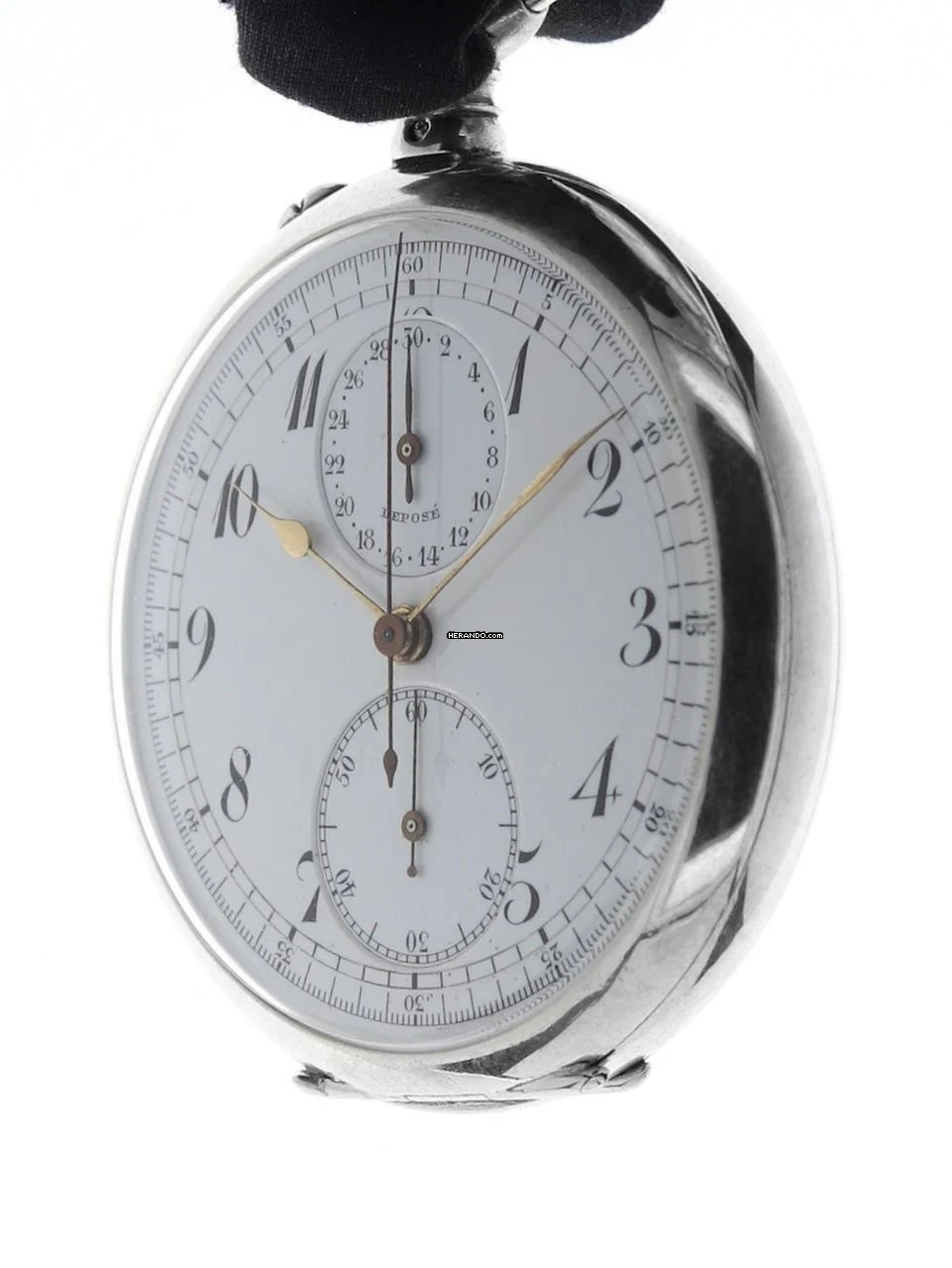 Thumbnail von Swiss Mans open face Chronograph Pocketwatch Deposé </h1>