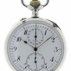 Thumbnail von Swiss Mans open face Chronograph Pocketwatch Deposé </h1>