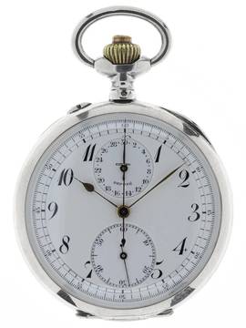  Swiss Mans open face Chronograph Pocketwatch Deposé </h1> 