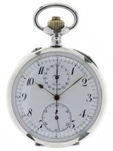 Thumbnail von Swiss Mans open face Chronograph Pocketwatch Deposé </h1>