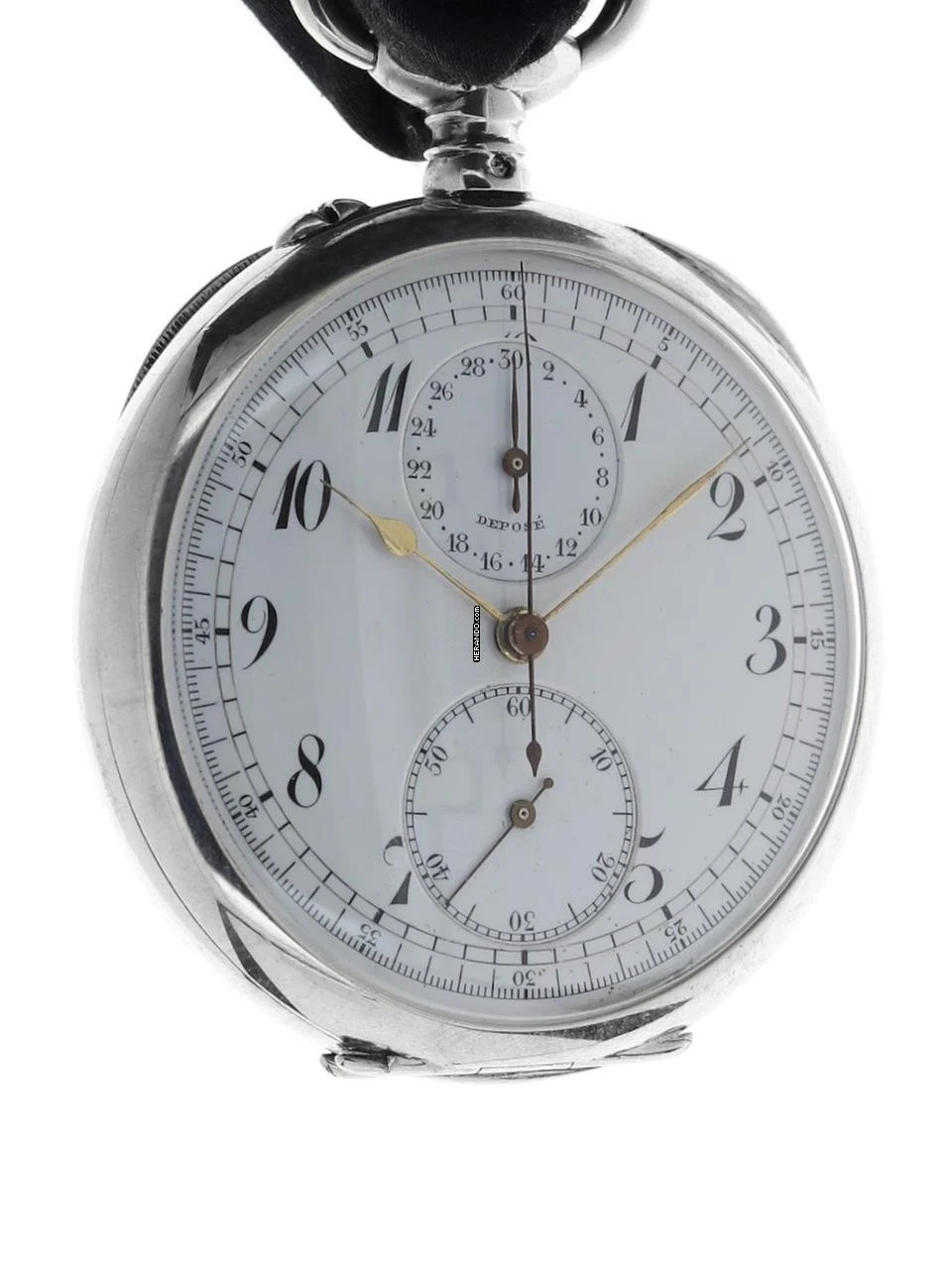 Thumbnail von Swiss Mans open face Chronograph Pocketwatch Deposé </h1>