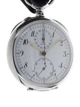 Thumbnail von Swiss Mans open face Chronograph Pocketwatch Deposé </h1>