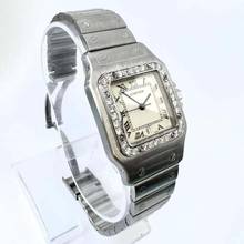 Thumbnail von Cartier Santos Galbée 29mm Quartz Steel 0.95TCW Diamond Watch </h1>