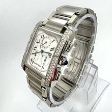 Thumbnail von Cartier Tank Française Chronograph Quartz 28mm Steel ~1TCW DIAMOND Watch </h1>
