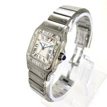 Thumbnail von Cartier Santos Galbée 29mm Quartz Steel 0.85TCW Diamond Watch NEW Model </h1>