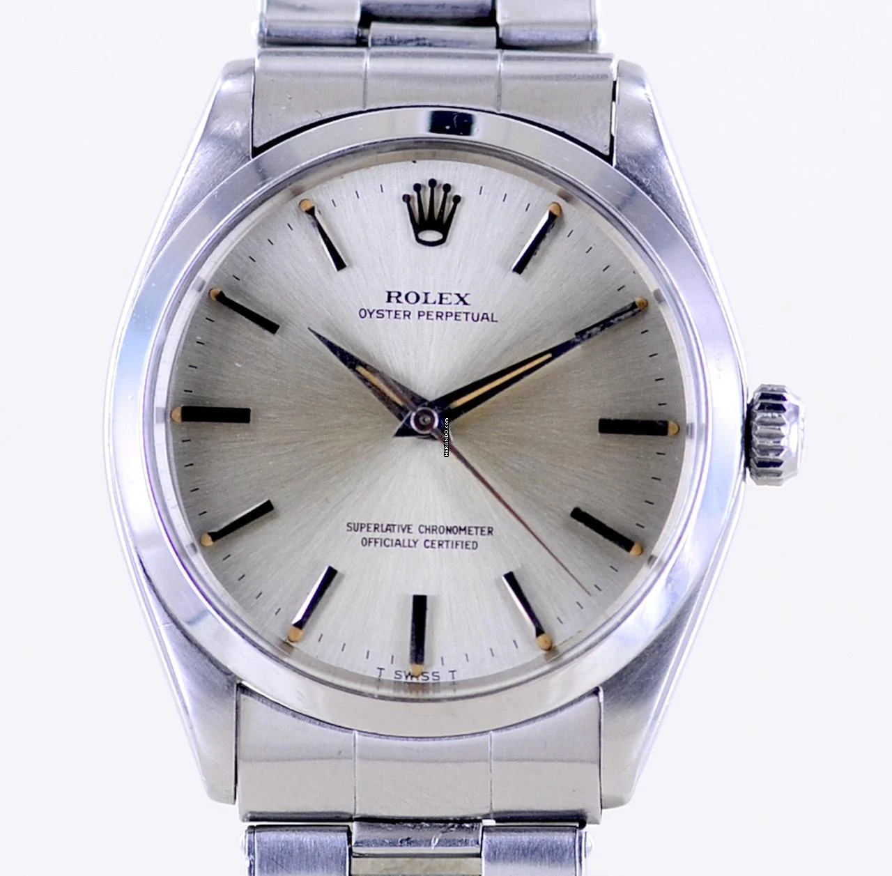  Rolex Oyster Perpetual 34 Vintage Oysterband Chronometer Tritium 1965 Papiere rar </h1> 