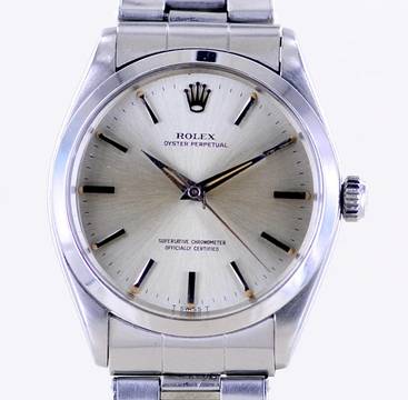  Rolex Oyster Perpetual 34 Vintage Oysterband Chronometer Tritium 1965 Papiere rar </h1> 