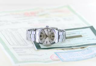 Thumbnail von Rolex Oyster Perpetual 34 Vintage Oysterband Chronometer Tritium 1965 Papiere rar </h1>
