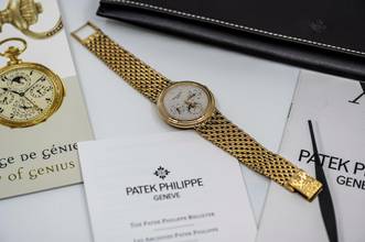 Thumbnail von Patek Philippe Perpetual Calendar Reference 3945J | 18k Yellowgold | 3940 with Gold Bracelet