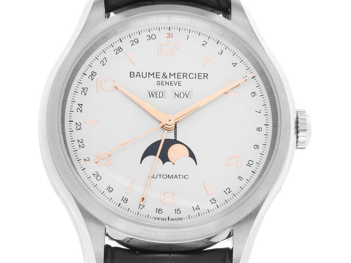  Baume & Mercier Clifton Vollkalender Mondphase Ref.M0A10055 Full Set Ungetragen 