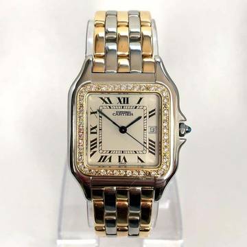  Cartier Panthère Quartz Jumbo 29mm 3 Row Gold 0.55TCW DIAMOND Watch </h1> 