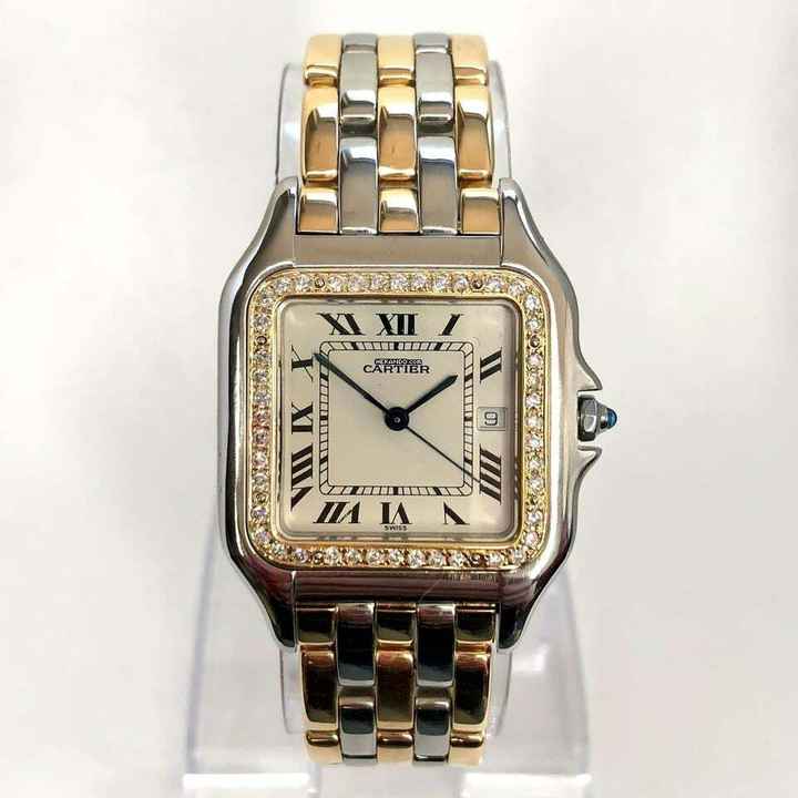  Cartier Panthère Quartz Jumbo 29mm 3 Row Gold 0.55TCW DIAMOND Watch </h1> 