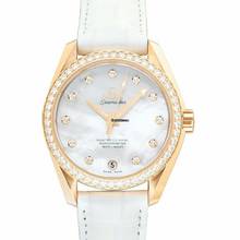 Thumbnail von Omega Seamaster Aqua Terra 231.58.39.21.55.002 - Seamaster Automatic Mother of pearl Dial 18kt Yellow Gold Ladies Wat </h1>