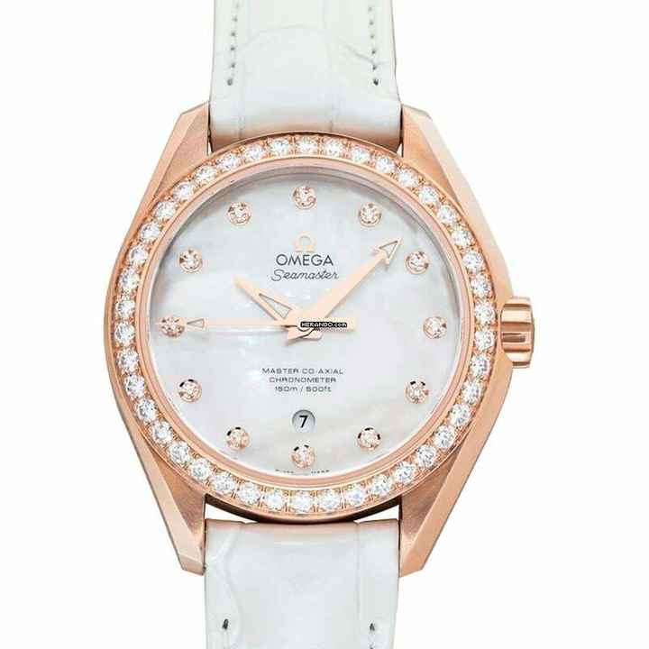  Omega Seamaster Aqua Terra 231.58.39.21.55.001 - Seamaster Automatic Mother of pearl Dial 18kt Rose Gold Ladies Watch </h1> 