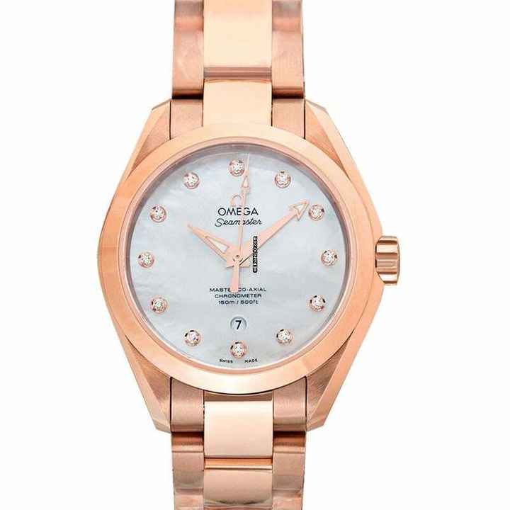  Omega Seamaster Aqua Terra 231.50.34.20.55.001 - Seamaster Automatic Mother of pearl Dial 18kt Rose Gold Ladies Watch </h1> 