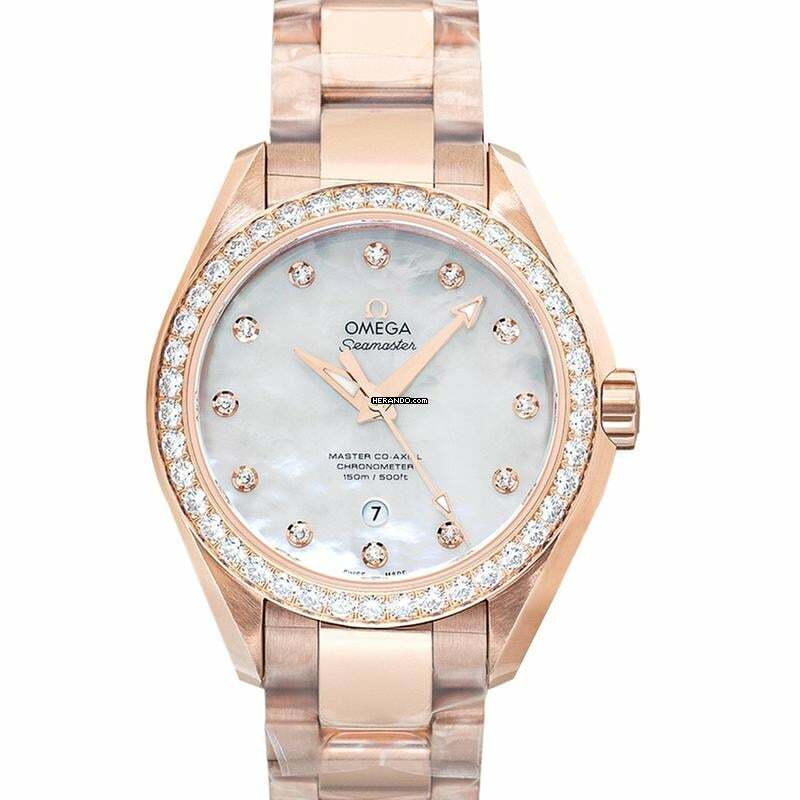  Omega Seamaster Aqua Terra 231.55.34.20.55.003 - Seamaster Automatic Mother of pearl Dial 18kt Rose Gold Ladies Watch </h1> 