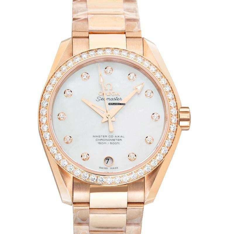  Omega Seamaster Aqua Terra 231.55.39.21.55.001 - Seamaster Automatic Mother of pearl Dial 18kt Rose Gold Ladies Watch </h1> 