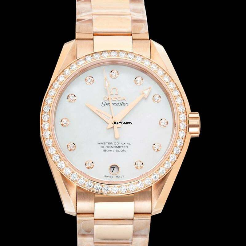 Thumbnail von Omega Seamaster Aqua Terra 231.55.39.21.55.001 - Seamaster Automatic Mother of pearl Dial 18kt Rose Gold Ladies Watch </h1>