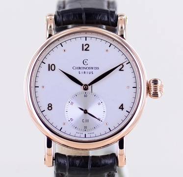  Chronoswiss Sirius Roségold Handaufzug 18K Gold Dresswatch Silver dial Klassiker Top C.111 </h1> 