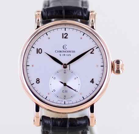  Chronoswiss Sirius Roségold Handaufzug 18K Gold Dresswatch Silver dial Klassiker Top C.111 </h1> 
