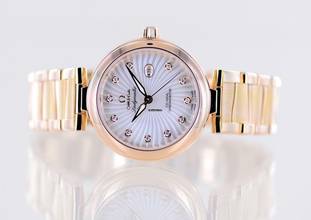 Thumbnail von Omega De Ville Ladymatic 18K Roségold Co-Axial Diamond Supernova Dial MOP Luxus B+P </h1>