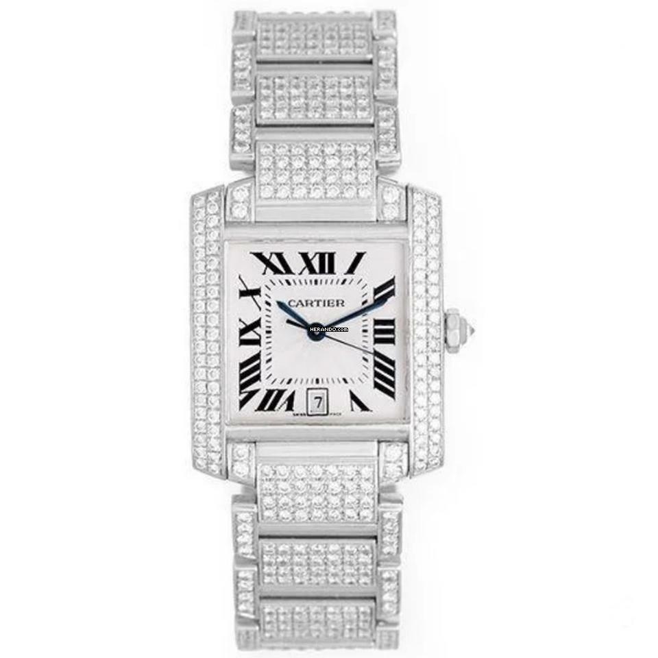  Cartier Tank Française Automatic 28mm Steel DIAMOND Watch </h1> 