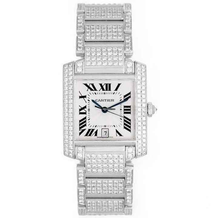  Cartier Tank Française Automatic 28mm Steel DIAMOND Watch </h1> 