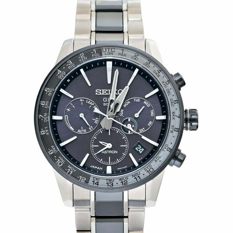  Seiko Astron GPS Solar SBXC011 - Astron Eco-Drive Black Dial Ceramic Men's Watch </h1> 