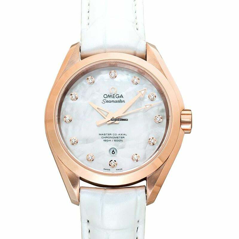  Omega Seamaster Aqua Terra 231.53.34.20.55.001 - Seamaster Automatic Mother of pearl Dial 18kt Rose Gold Ladies Watch </h1> 