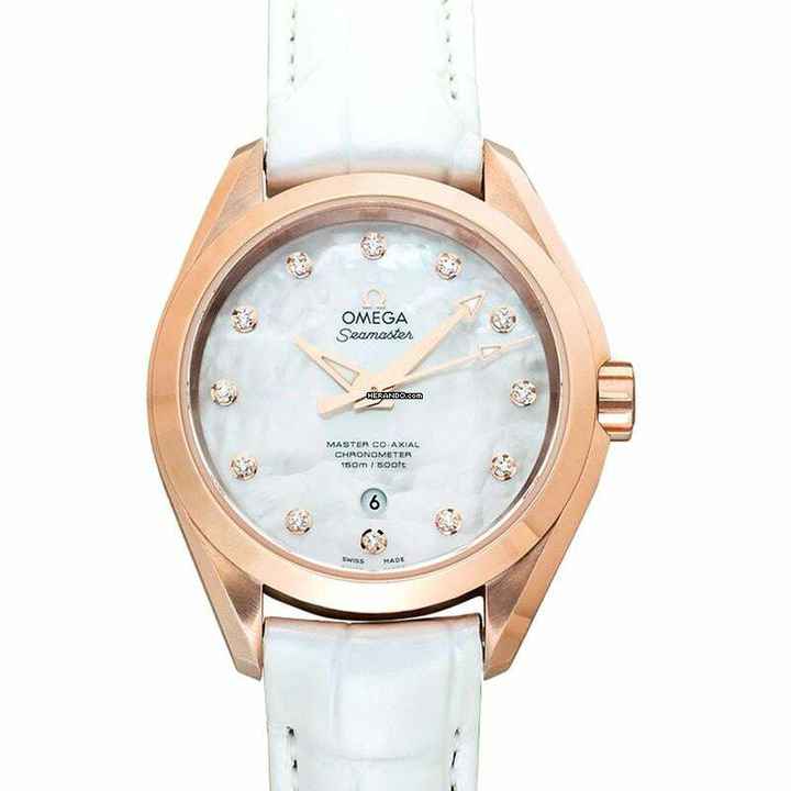  Omega Seamaster Aqua Terra 231.53.34.20.55.001 - Seamaster Automatic Mother of pearl Dial 18kt Rose Gold Ladies Watch </h1> 