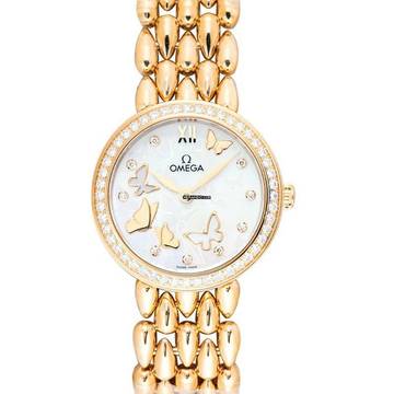  Omega De Ville Prestige 424.55.27.60.55.005 - De Ville Quartz Mother of pearl Dial 18kt Yellow Gold Ladies Watch </h1> 
