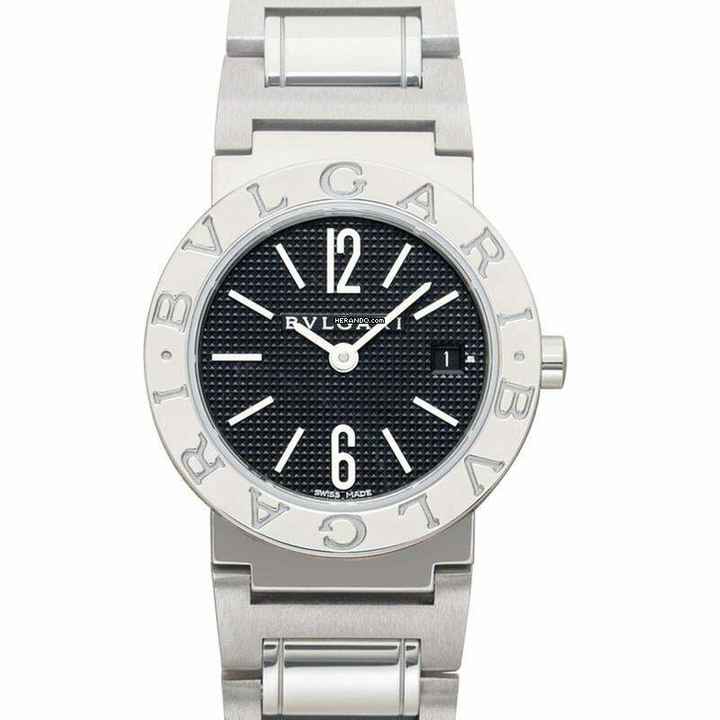  Bulgari Diagono 101354 - Diagono Quartz Black Dial Stainless Steel Ladies Watch </h1> 