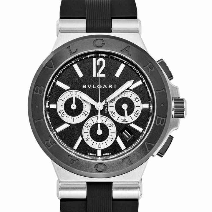  Bulgari Diagono 101992 - Bvlgari Diagono Chronograph Automatic Black Dial </h1> 