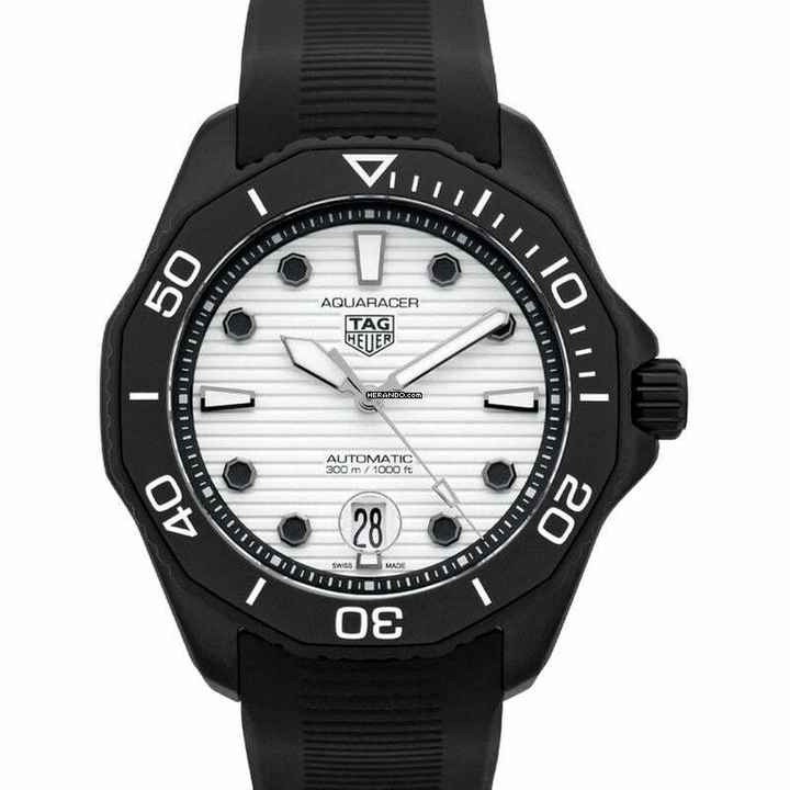  TAG Heuer Aquaracer WBP201D.FT6197 - TAG Heuer Aquaracer Professional 300 Automatic White Dial Black Rubber Wa </h1> 